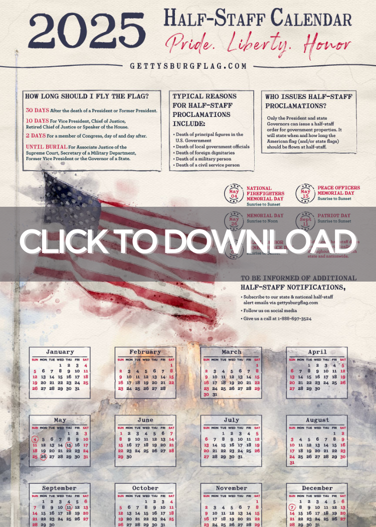 Click to Download icon for 2025 Half Staff Calendar Thumbnail