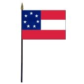 Confederate, 1st National Stick Flag - 4x6"