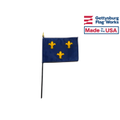 Fleur-de-lis Stick Flag (Blue 3) - 4x6"