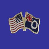 Cook Islands Lapel Pin (Double Waving Flag w/USA)