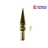 Round Spear Flagpole Topper Gold