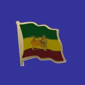 Ethiopia (lion design) Lapel Pin (Single Waving Flag)