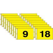 Golf Flag Set 1-18 (Black on Yellow) - 14x20"