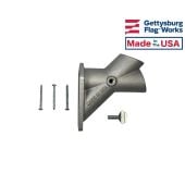 Flag Bracket 2 Position Silver Aluminum - 1.25" Diameter