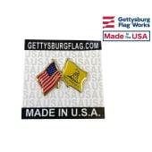 Gadsden Lapel Pin (Double Waving Flag w/USA)