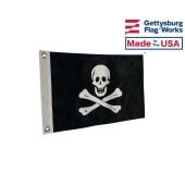 Jolly Roger Pirate Flag - 12x18" Double-Sided - Made in USA