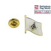 Masonic Lapel Pin (Single Waving Flag)