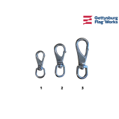 Gettysburg Flag Works Pair of 3 Rubber Coated Brass Swivel Snaps Clips for  attaching Flags to flagpoles on Rope Halyard, Coated to Reduce Noise (Qty