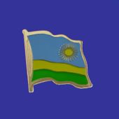 Rwanda Lapel Pin (Single Waving Flag)