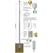 30' Internal Reinforced Cam Cleat (IRC) Aluminum Flagpole - Choose Options