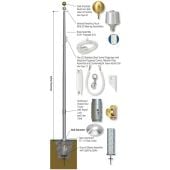 25' Internal Cam Cleat (ISC) Aluminum Flagpole - Choose Options