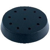 Black wooden round table base for 4x6" stick flags, 10 hole