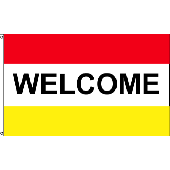 WELCOME Flag - Red, White & Yellow