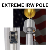 70' EXTREME Reinforced Internal Wire Halyard With Winch (XIRW) Aluminum Flagpole - Choose Options