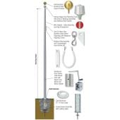 45' EXTREME Reinforced Internal Wire Halyard With Winch (XIRW) Aluminum Flagpole - Choose Options