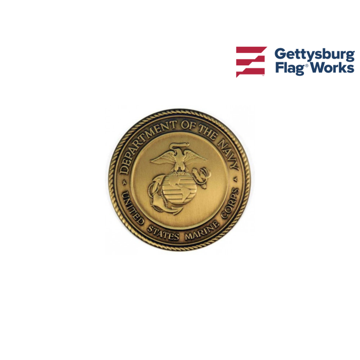 Marine Corps Brass Medallion - Marine Corps Flags - Armed Forces Flags