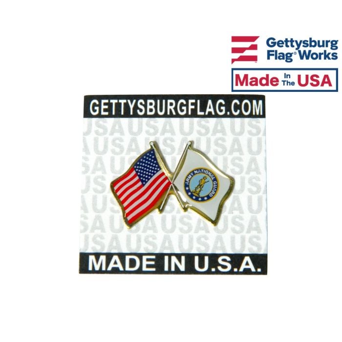 Army National Guard Flag Lapel Pin (Double Waving Flag w/USA)