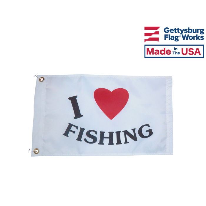 I Love Fishing Boat Flag