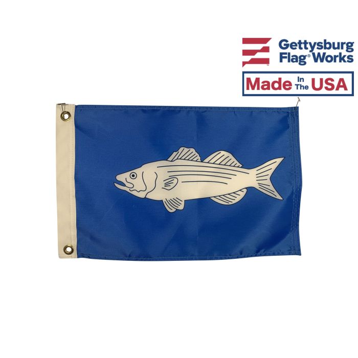 Striped Bass Flag - 12x18 - Fishing Flags - Boating & Marine Flags