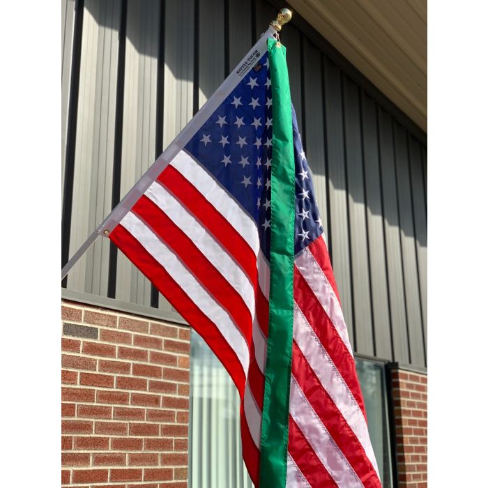 Gettysburg Flag Green Veteran Ribbon - Green Ribbon a Veteran