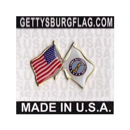 Army National Guard Flag Lapel Pin (Double Waving Flag w/USA)