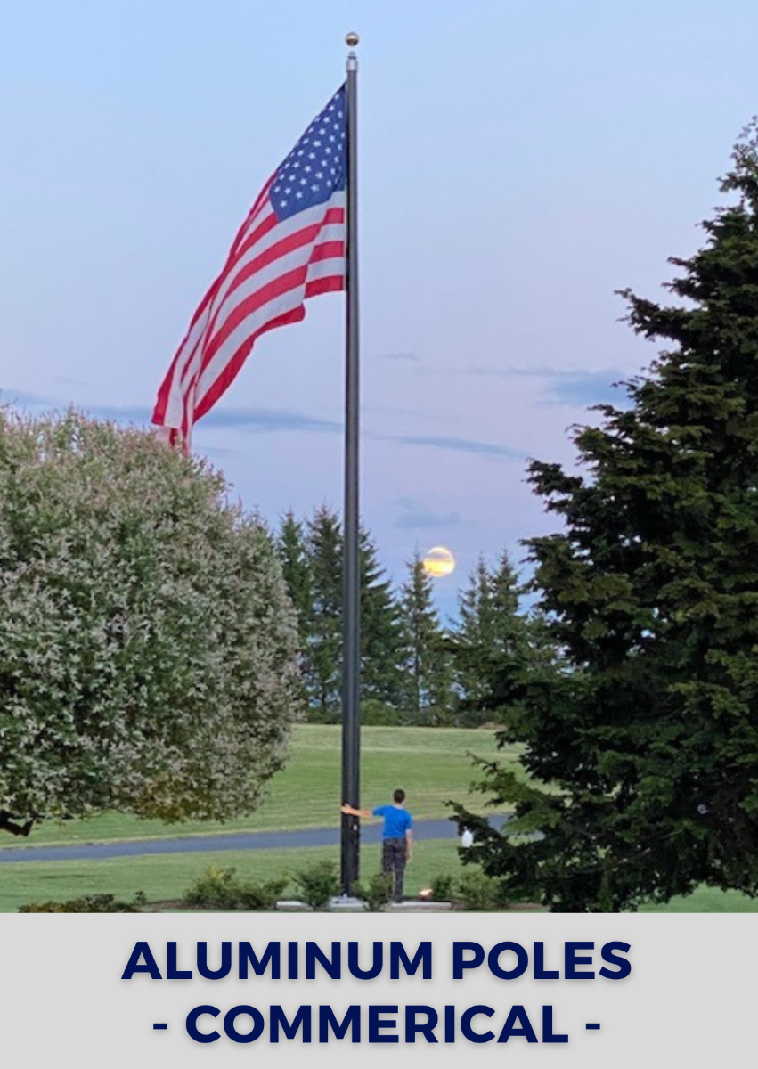 Aluminum Commercial flagpoles all options available in USA