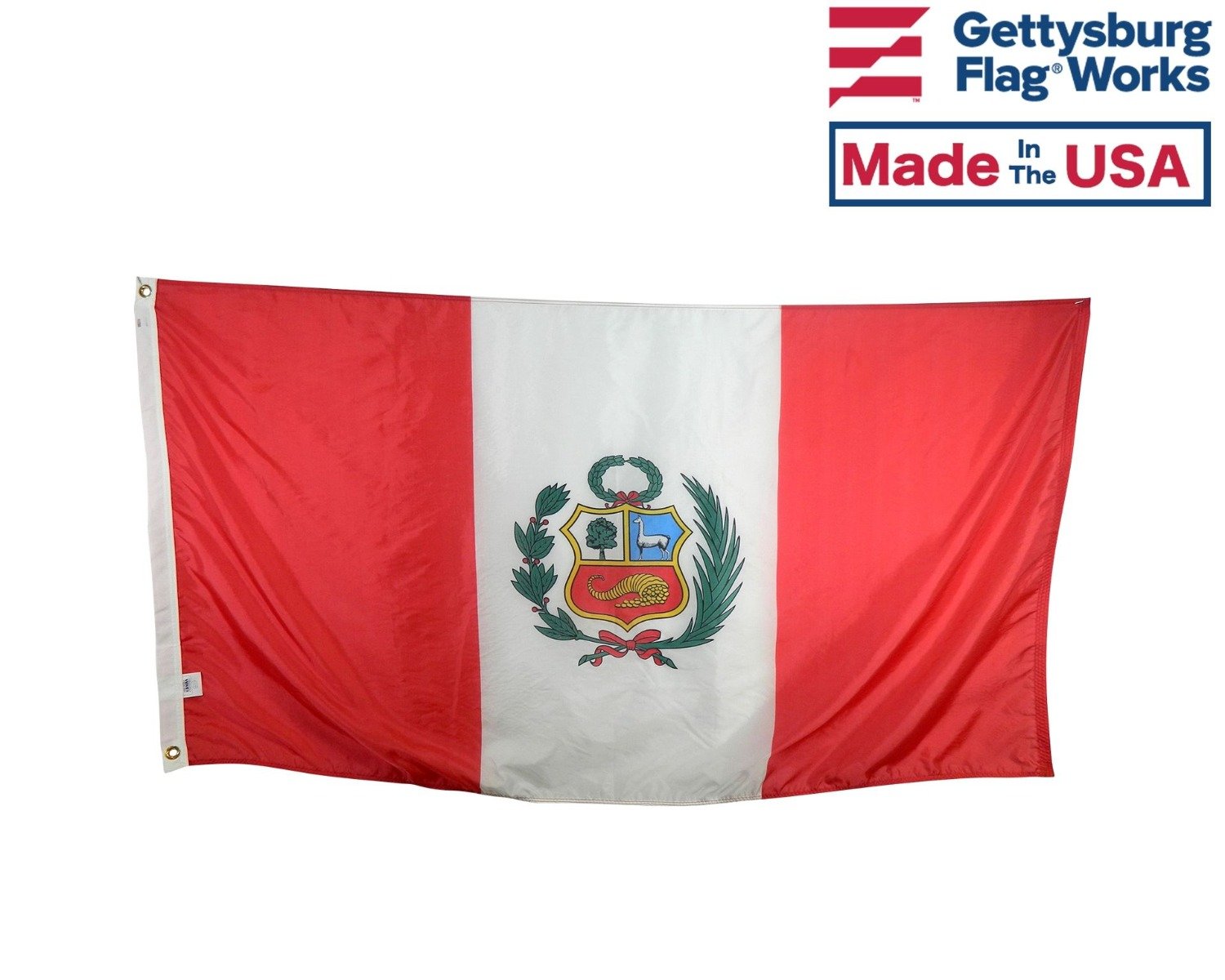 Peruvian flag for sale by Gettysburg Flag Works